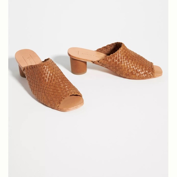 Either/OR Shoes - New Either/ OR Tan Woven Leather Heels Sandals Size 9